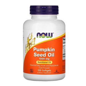 Now Foods Pumpkin Seed Oil 1000mg, Cold Pressed, Essential Fatty Acids &amp; Phytosterols, Non-Gmo, 100 Softgels