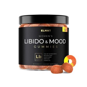 Terr Elmnt Women’s Libido &amp; Mood Gummies – Peach Ring, Ksm-66 Ashwagandha, Maca, Dong Quai, Chaste Berry, Probiotics, 60 Gummies