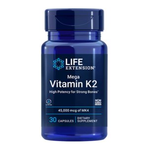 Life Extension Mega Vitamin K2 High Potency for Strong Bones 45000 Mcg (45 Mg), 30 Capsules