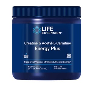 Life Extension Creatine &amp; Acetyl-L-Carnitine Energy Plus Powder– 233g