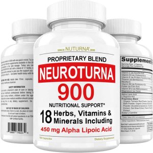 Nuturna Neuroturna 900 – 18-Ingredient Nerve &amp; Brain Support Formula with 450mg Alpha Lipoic Acid | 180 Capsules