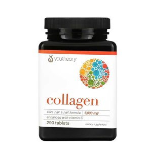Youtheory Collagen – Skin, Hair &amp; Nail Formula 6000mg with Vitamin C, 290 Tablets