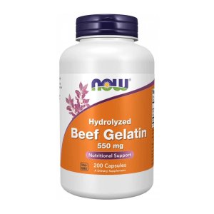 Now Foods Hydrolyzed Beef Gelatin – Nutritional Support for Hair, Skin, Nails &amp; Joints – 200 Capsule