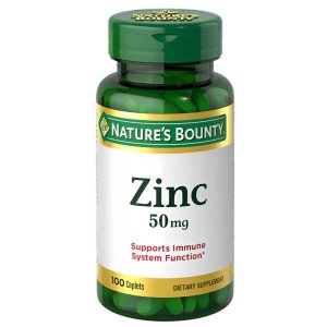 Nature's Bounty Zinc 50mg – Immune Support &amp; Wellness, 100 Caplets
