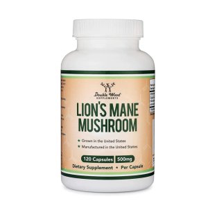 Double Wood Supplements Lion's Mane Mushroom – 500mg, 120 Capsules | USA-Grown &amp; Manufactured