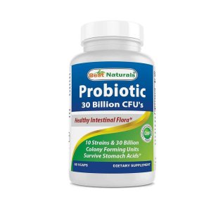 Best Naturals Probiotic 10 Strains &amp; 30 Billion CFU's 60 Vegetarian Capsules