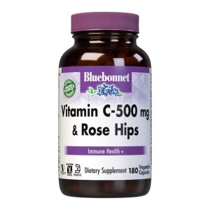 Bluebonnet Nutrition Vitamin C-500 Mg &amp; Rose Hips 180 Caps