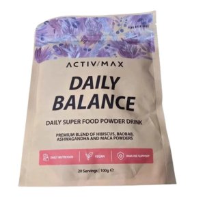 ActivMax Daily Balance Superfood Powder – Hibiscus, Baobab, Ashwagandha &amp; Maca | Vegan &amp; Immune Support | 100g
