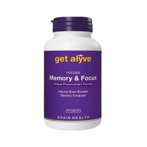 Get Alyve Focuss – Memory &amp; Focus Brain Booster, 60 Capsules, Natural Phytonutrient Formula