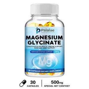 Pslalae Magnesium Glycinate – Cardiovascular &amp; Nervous System Support | 120 Capsules Dietary Supplement