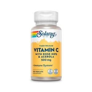 Solaray Vitamin C with Rose Hips &amp; Acerola 500mg 100 Caps