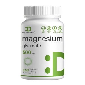 Deal Supplement Magnesium Glycinate 500mg – Supports Relaxation &amp; Muscle Function 240 Capsules | Dietary Supplement