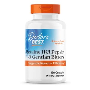 Doctor's Best Betaine H Cl Pepsin &amp; Gentian Bitters, 120 Capsules