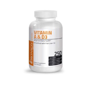 Bronson Vitamins Vitamin a &amp; D Fish Liver Oil Efa - 250 Softgels