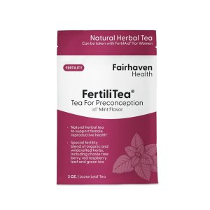 FertiliTea® – Natural Herbal Tea for Female Fertility Support | Mint Flavor Fairhaven Health | 3 oz Loose Leaf | With Chaste Tree Berry, Red Raspberry Leaf &amp; Green Tea | Pairs with FertilAid for Women