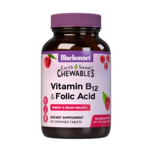 Bluebonnet Nutrition Earthsweet Chewables Vitamin B12 &amp; Folic Acid 90 Tabs