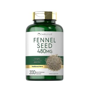 Carlyle Fennel Seed 480mg – Traditional Herb, 200 Quick Release Capsules, Non-Gmo &amp; Gluten-Free