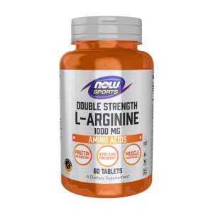 Now Sports L-Arginine 1000 Mg – Double Strength Nitric Oxide Precursor – Muscle Performance Support – 60 Tablets