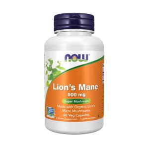 Now Foods Lion’s Mane 500 Mg – Organic Super Mushroom for Brain &amp; Nerve Support – 60 Veg Capsules