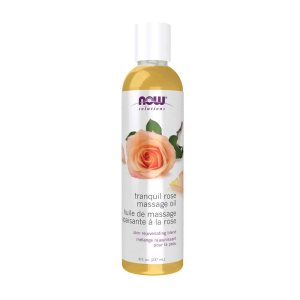 Now Foods Tranquil Rose Massage Oil – Calming Blend with Rose, Jojoba &amp; Almond Oils – Aromatherapy Body Oil – 237 M L