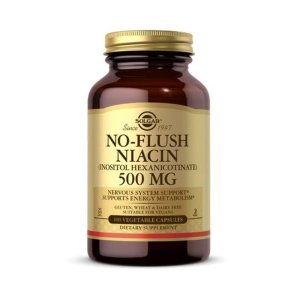 SOLGAR No-Flush Niacin (Inositol Hexaniacinate) 500mg – Nervous System Support, Energy Metabolism, Vegan, Gluten, Wheat &amp; Dairy-Free – 100 Vegetable Capsules – Dietary Supplement