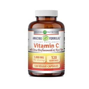 Amazing Formulas Vitamin C with Citrus Bioflavonoids &amp; Rose Hips 1000 Mg 120 Veggie Capsules