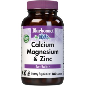 Bluebonnet Calcium Magnesium &amp; Zinc 180 Caplets – Bone Strength &amp; Immune Support