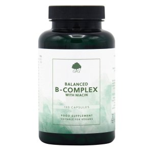 Balanced B-Complex with Niacin – Energy &amp; Metabolism Support | 120 Vegan Capsules, Food Supplement