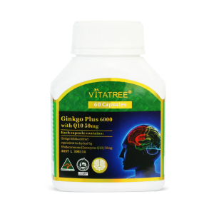 Vitatree Ginkgo Plus 6000 with CoQ10 50mg – Brain &amp; Energy Support Capsules