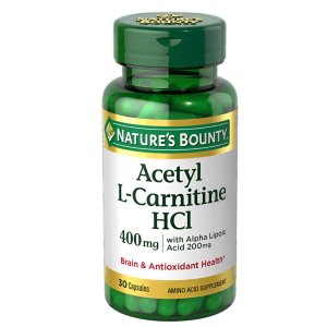 Nature's Bounty Acetyl L-Carnitine H Cl 400mg + Alpha Lipoic Acid 200mg – Brain &amp; Antioxidant Health, 30 Capsules