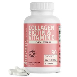 Bronson Vitamins Collagen, Biotin &amp; Vitamin C Advanced Beauty Support Formula 90 Tabs