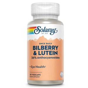 Solaray Once Daily Bilberry &amp; Lutein – 30 Veg Caps Dietary Supplement