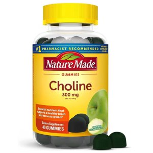Nature Made Choline Gummies 300mg – Brain &amp; Nervous System Support, 40 Gummies